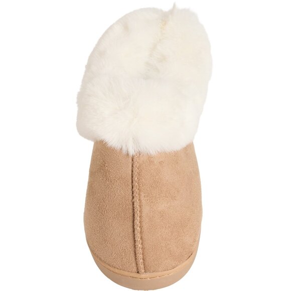 NEW Cuddl Duds Microsuede Faux-Fur Cuff Slippers For Women 925 1s8 - Picture 3 of 9